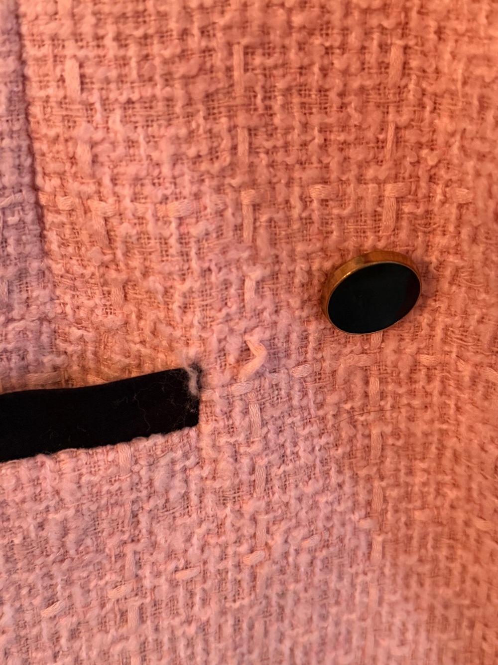 Pink Tweed Double-Breasted Women's Blazer Jacket - Picture 3 of 3